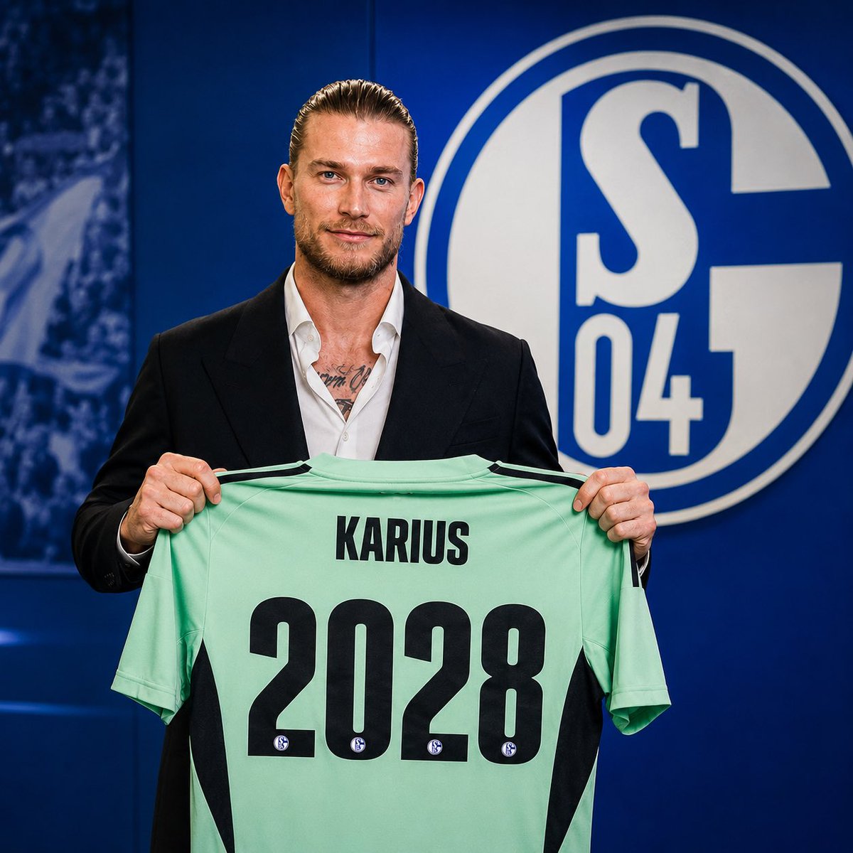 FuchsFootball's tweet photo. 🚨🔵⚪ 𝗘𝗫𝗖𝗟𝗨𝗦𝗜��𝗘:

Loris Karius signs new deal at Schalke 04. ✍️

The goalkeeper remains committed to the club and already considers Schalke his second home. 💙

“This is only the beginning.” 👀

#S04 #Schalke04 #Karius #FuchsFootball https://t.co/kKPQQlFX6S