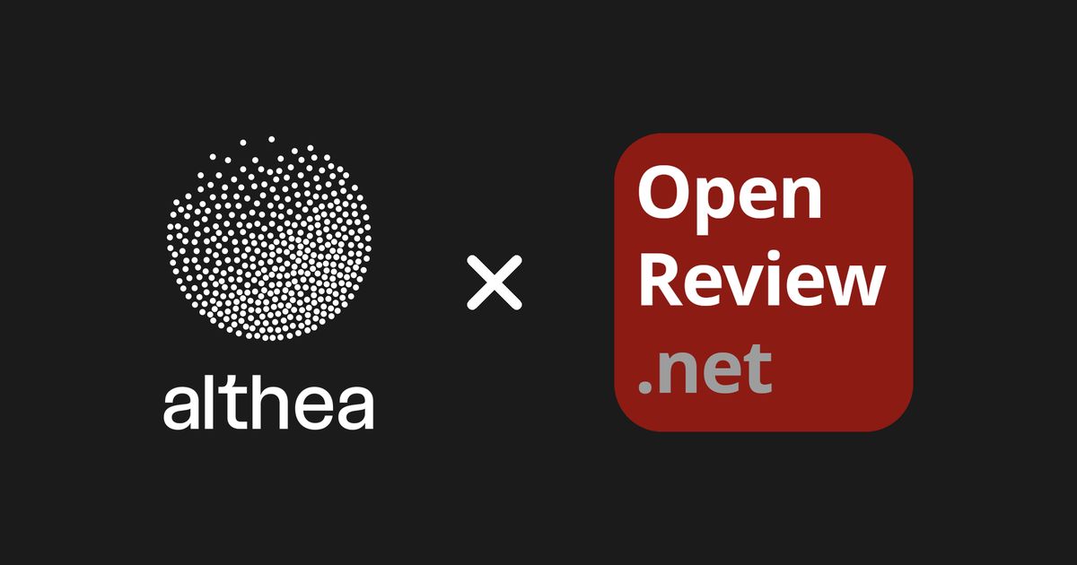 tiptreesystems's tweet photo. OpenReview is quietly becoming the identity layer for machine learning research.

We're excited to be the first partner organization to support Sign in with OpenReview 🎉

If you have an OpenReview account, you can now sign in to Althea with one click. Here's why that matters 🧵 https://t.co/47XJDSQ1i7