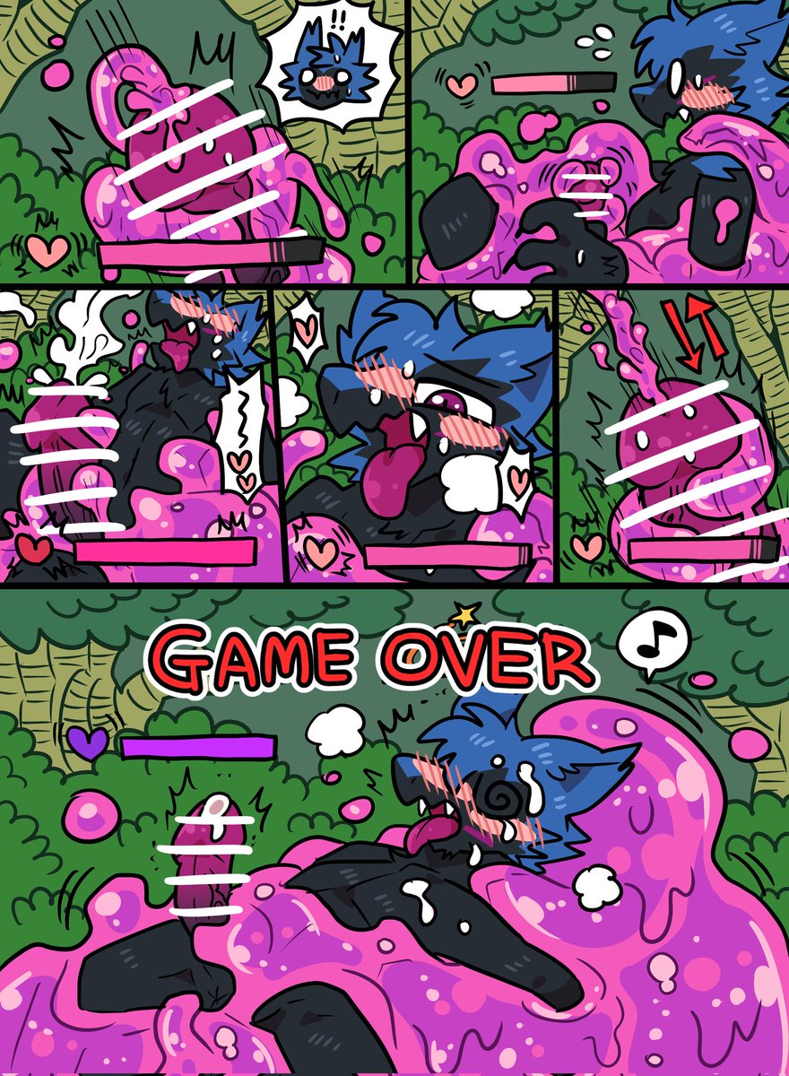 ESergalNSFW's tweet photo. Slime hunting goes wrong! He just needs a little more training! 
Read manga style! <<<
🎨: @osya_ki! Thank you! https://t.co/e0RBO7xsp6
