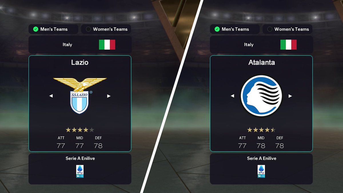 _ReFIFA's tweet photo. NEW rumors about the return of SS Lazio and Atalanta BC as licensed in EA FC 27 #FC27 

Full Info: https://t.co/fQrxkRuUBX https://t.co/uEGjFXhEp0