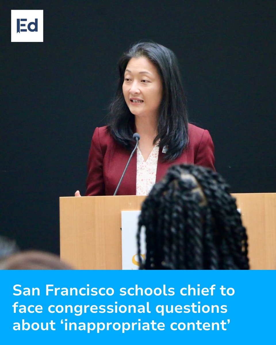 EdSource's tweet photo. San Francisco schools chief to face congressional questions about ‘inappropriate content’ 

LEARN MORE: https://t.co/bUUL8IJB52 https://t.co/DPnutrigg5