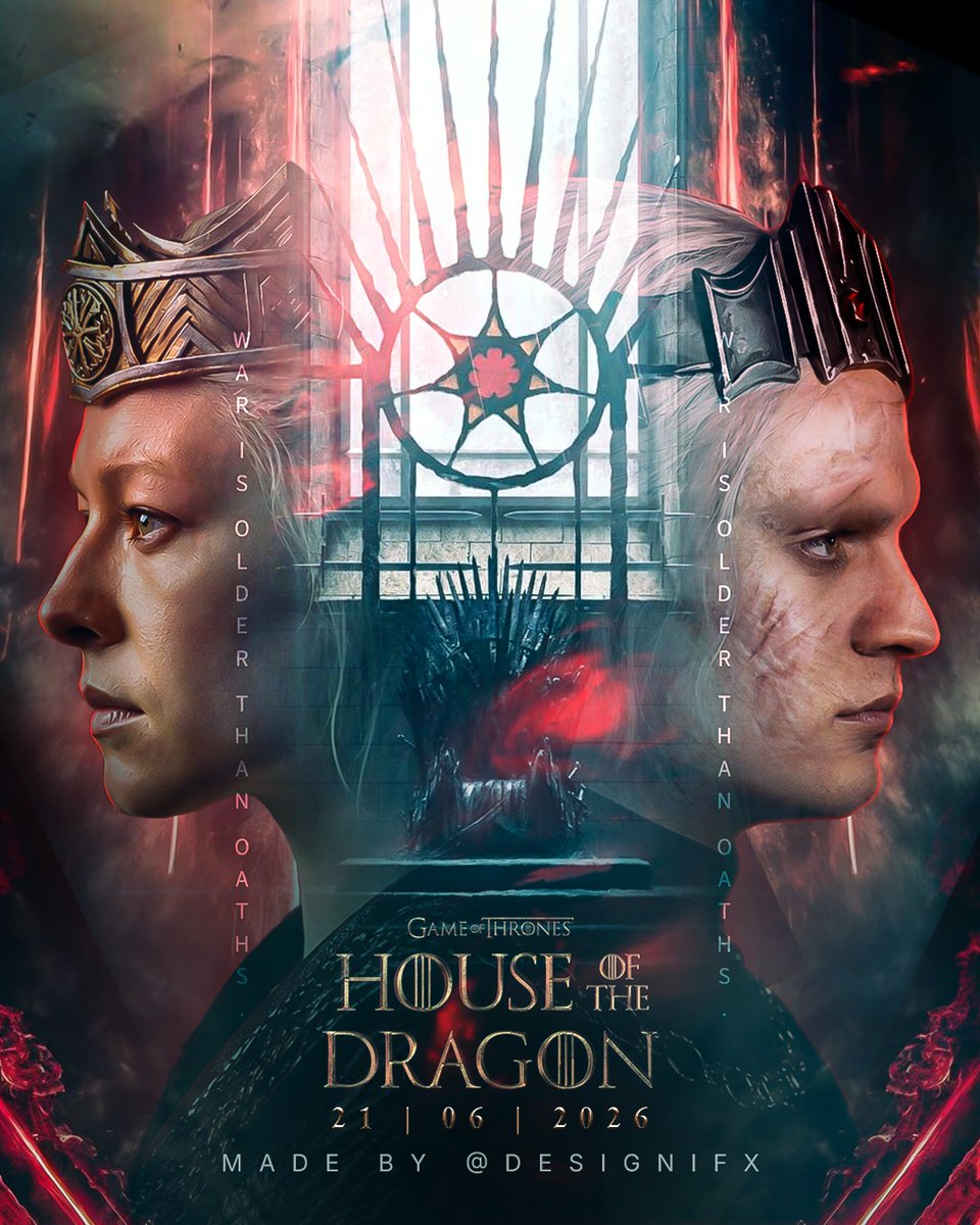 GfxPulkit's tweet photo. "War is older than oaths."

Made a new poster for the upcoming season of House of the Dragon, and I honestly couldn't be more excited. The teaser, the trailer, the visuals and everything looks incredible so far, and the hype is real.

#houseofthedragon #hotds3 #rhaenyratargaryen https://t.co/VUlMwi0Scu