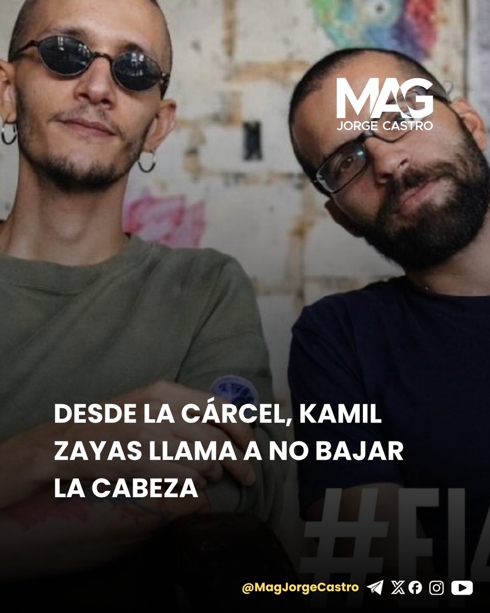 MagJorgeCastro's tweet photo. Carta de Kamil Zayas de #El4tico a cuatro meses de su encarcelamiento

Este es el texto íntegro:

“Ausente del más elemental contenido revolucionario, el régimen que hoy se impone ha significado, en todos los órdenes, un retroceso de 67 años para Cuba. Todo el mundo ha tenido que pagar bien caro su permanencia, pero principalmente las clases humildes que están pasando hambre y miseria mientras la dictadura que ha arruinado al país con la conmoción, la ineptitud y la zozobra, se dedica a la más repugnante politiquería, inventando fórmulas y más fórmulas de perpetuarse en el poder, aunque tenga que ser sobre un montón de cadáveres y un mar de sangre.

Los hechos que motivan este escrito son hartos conocidos; no obstante, vengo a hacer formal denuncia de los mismos bajo mi absoluta responsabilidad, aún a riesgo de mi propia integridad física frente al desenfreno imperante. Haciendo, por tanto, si más difícil y abrumador mi deber como ciudadano honrado, más meritorio y digno de la patria al realizarlo.

Nosotros, jóvenes, nos sentimos dentro del presente y arrastraremos las consecuencias y asumiremos las responsabilidades del tiempo que nos pertenece. El cubano digno, que no tema decir lo que piensa, que no dé un paso atrás en esta hora de verdaderos hombres. Ante un gobierno traidor y sin conciencia que hunde 67 años en la historia civil de nuestra Cuba.

No cometo falta alguna al exponerlo así con la mayor sinceridad y respeto; malo es callarlo, resignarse a una realidad trágica, absurda, sin lógica, sin normas, sin sentido, sin justicia, sin gloria ni decoro. Porque si se suspende el derecho de ser feliz, el pleno goce de la libertad, el deseo de reunión y la fuerza de voluntad de hacer y de decir, estamos siendo esclavos.

Porque una revolución no es solo un derecho, sino también un deber de los ciudadanos si las circunstancias lo imponen. Porque la soberanía reside en el pueblo. Porque la patria nos contempla orgullosa.

¡Viva Cuba digna!”

— Kamil Zayas Pérez, junio de 2026.