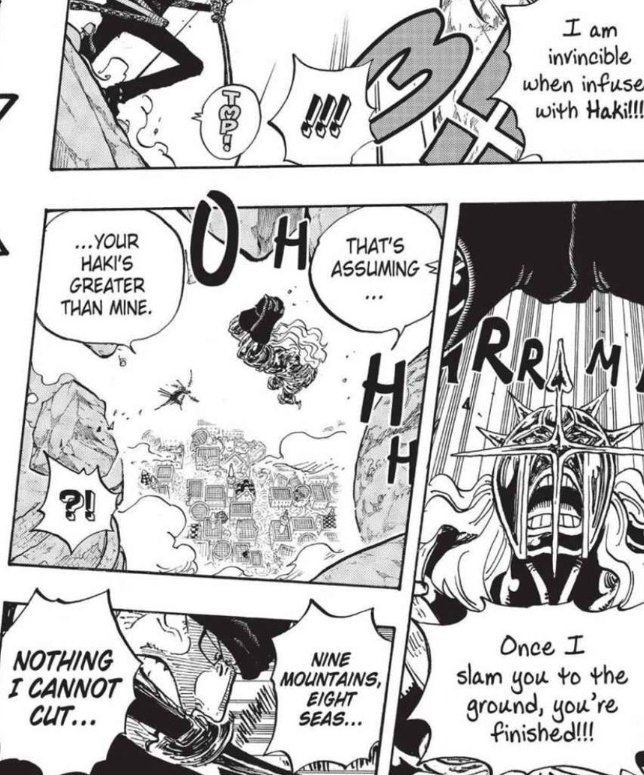 ofdaCorner's tweet photo. @johsblog And also
• Kat’s Haki = G4.
• G4 did not do any damage to Base Kaido.
• Zoro on the rooftop cut Dragon Kaido using regular Haki.
• The same Zoro was not able to damage Flame-on King using Haki flow and ACoC, but only Flame-off.
• King literally is stronger character. https://t.co/kWekSDcuun