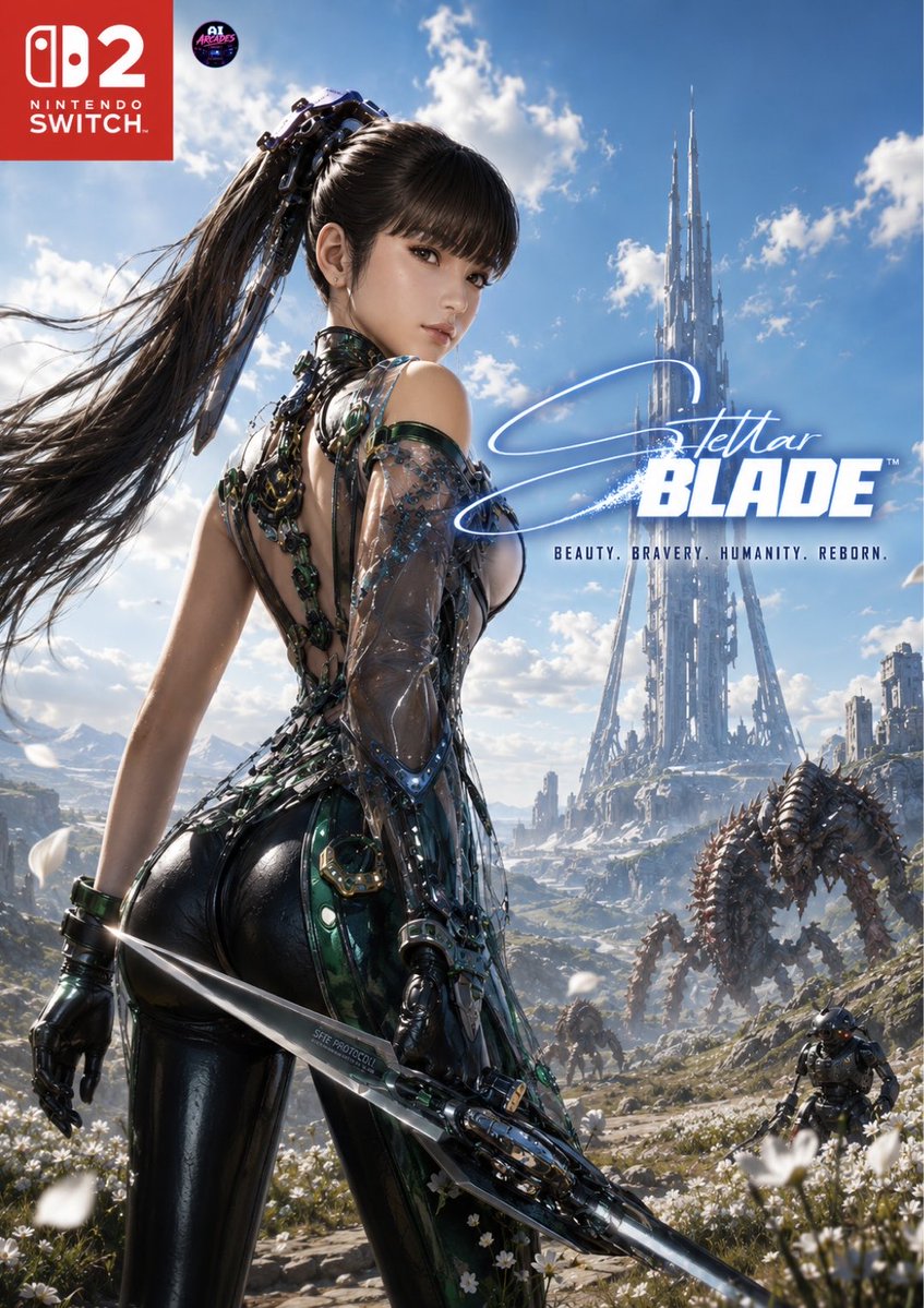 AIArcades's tweet photo. Stellar Blade Switch 2 poster https://t.co/z16l6LLLIn