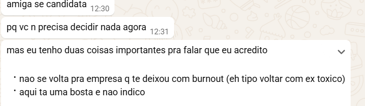 jujubadeleao_'s tweet photo. vi uma vaga na empresa que eu trabalhei por 4 anos, fui perguntar para as minhas amigas e a resposta foi: https://t.co/nfHFrCiYBI