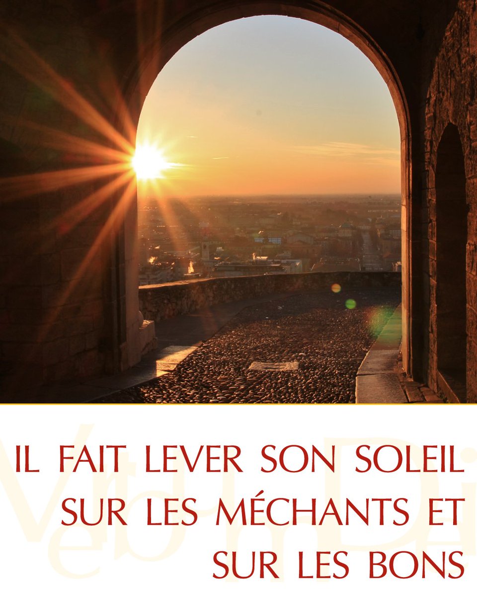 vaticannews_fr's tweet photo. 📜 Évangile du jour | Mardi 16 juin
(Mt 5, 43-48)

«Aimez vos ennemis, et priez pour ceux qui vous persécutent, afin d’être vraiment les fils de votre Père qui est aux cieux ; car il fait lever son soleil sur les méchants et sur les bons, il fait tomber la pluie sur les justes et sur les injustes. » → https://t.co/7b4CXzcLoa