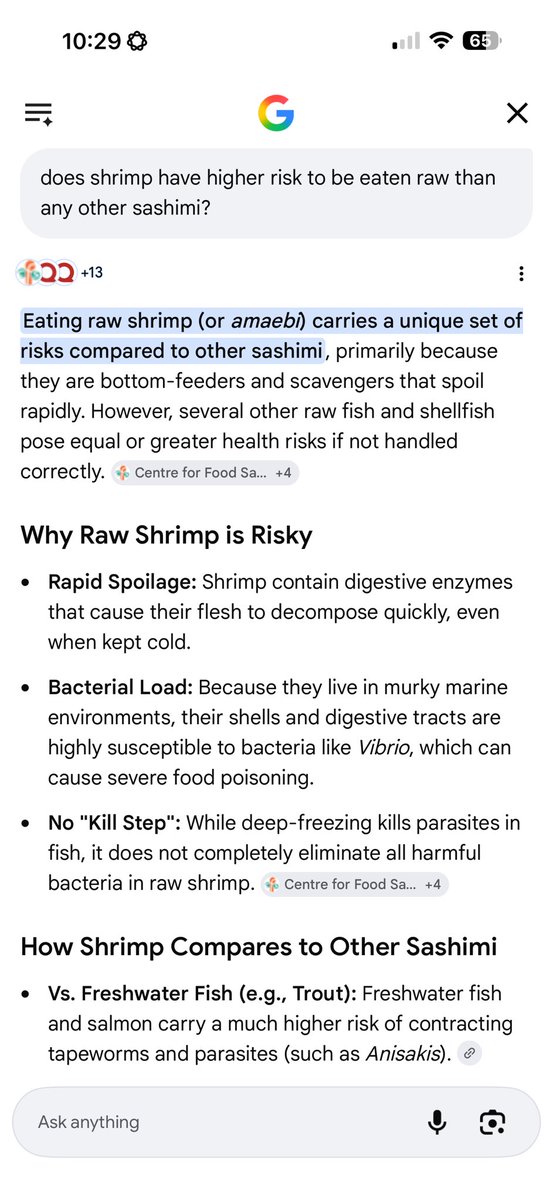 elSatyaa's tweet photo. @tyaaassh I don't think you should eat shrimp raw. Even in nigiri/sashimi it's a cooked shrimp (mostly steamed/boiled).
Stay with Tuna, Salmon and Yellowtail. Safest yet the most nutritious https://t.co/c8kFQrfUnZ