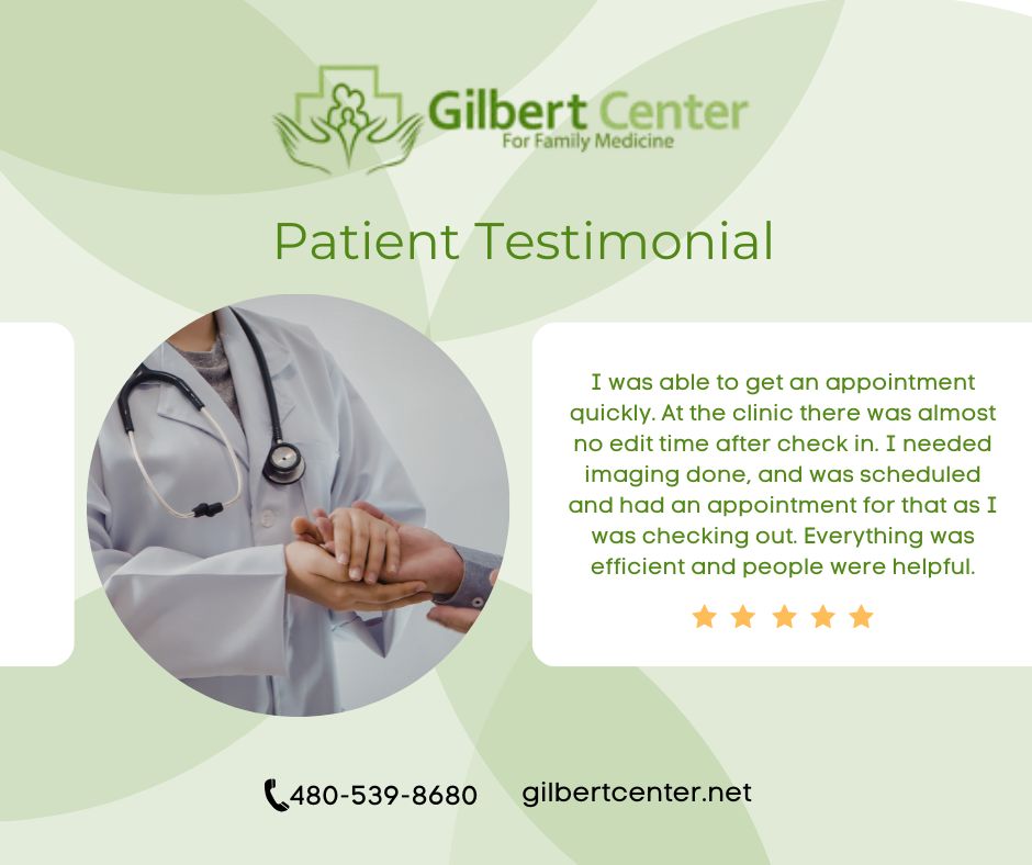 GilbertCFM's tweet photo. 💚 We're committed to making healthcare simple, efficient, and convenient. Thank you for trusting Gilbert Center for Family Medicine with your care.

#PatientTestimonial #gilbertcenterforfamilymedicine https://t.co/H8hXo8cUmA