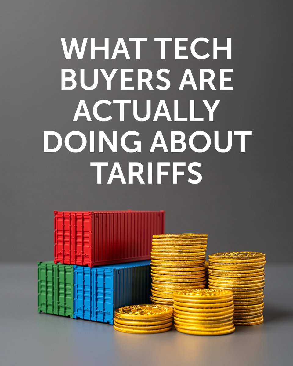 ETRnews's tweet photo. 35% of enterprise tech buyers are past monitoring tariffs. They're actively adjusting. Hardware is surging with pre-buying as the driver, and the hardware/software pricing gap is widening. Unpack the full tariff playbook. https://t.co/m7Cp4HroO8 https://t.co/AmBzbiYMQ2