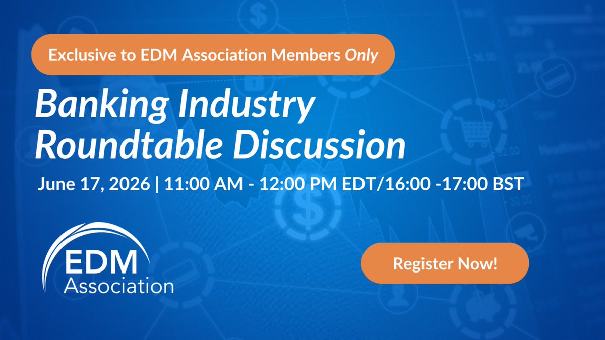 edmcouncil's tweet photo. EDM Association invites you to an exclusive #bankingindustry members-only #roundtable discussion,  on June 17th, featuring @Elisa Kendall (ontologist).

Register your interest here: https://t.co/LflC0AaLiR https://t.co/2Vnlwh3P6u