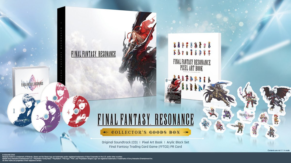ComunidadFF's tweet photo. ¡Ya disponible para reserva en la SE Store la edición coleccionista de Final Fantasy Resonance! (no incluye juego)
🔸️Conjunto de bloques de acrílico
🔸️Libro de arte
🔸️Banda sonora en CD
🔸️Carta promocional exclusiva de #FFTCG 
 ➡️https://t.co/cZaCmZ5QZp https://t.co/a6wkr0hm1C