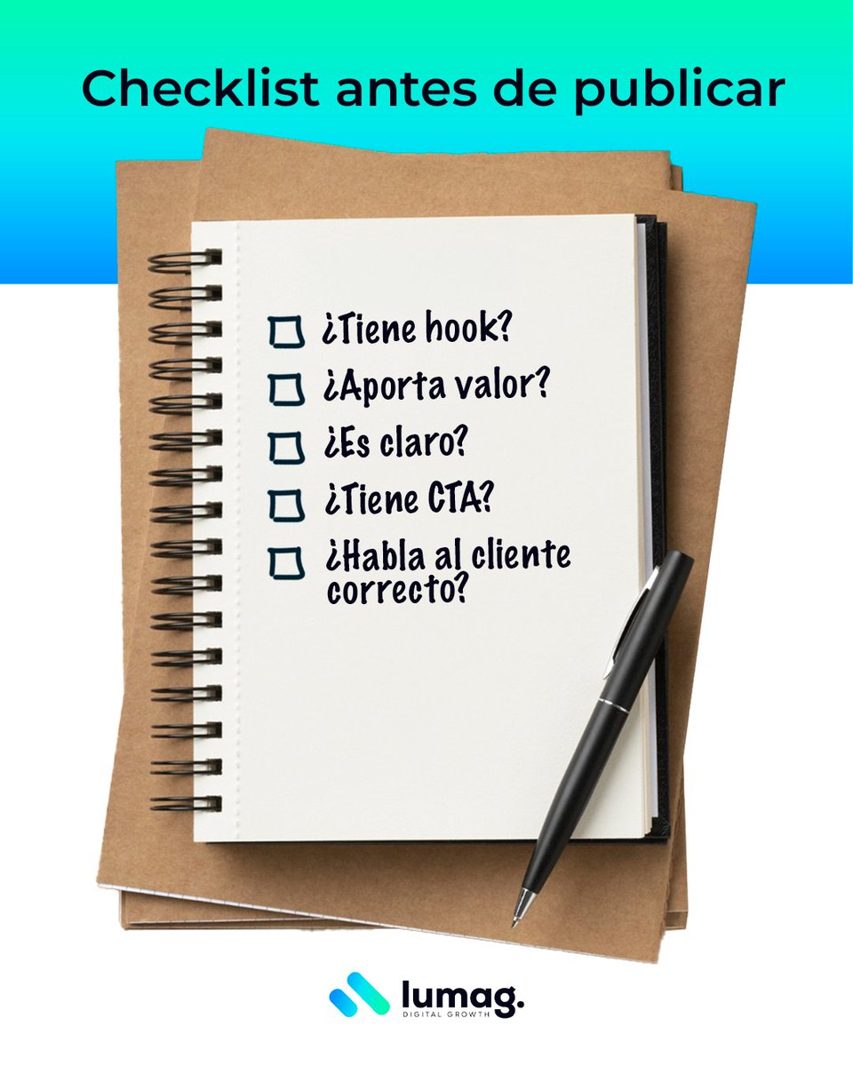 DigitalLumag's tweet photo. Antes de subir cualquier post…revísalo con intención. Nosotros detectamos y corregimos eso. Escríbenos y convierte ideas en resultados.
#LumagDigitalGrowth #lumagdigital #OnlineMarketing #ContentMarketing #MarketingStrategy #SEO #Branding #GrowthMarketing #MarketingTips https://t.co/w8nmvcCRnY