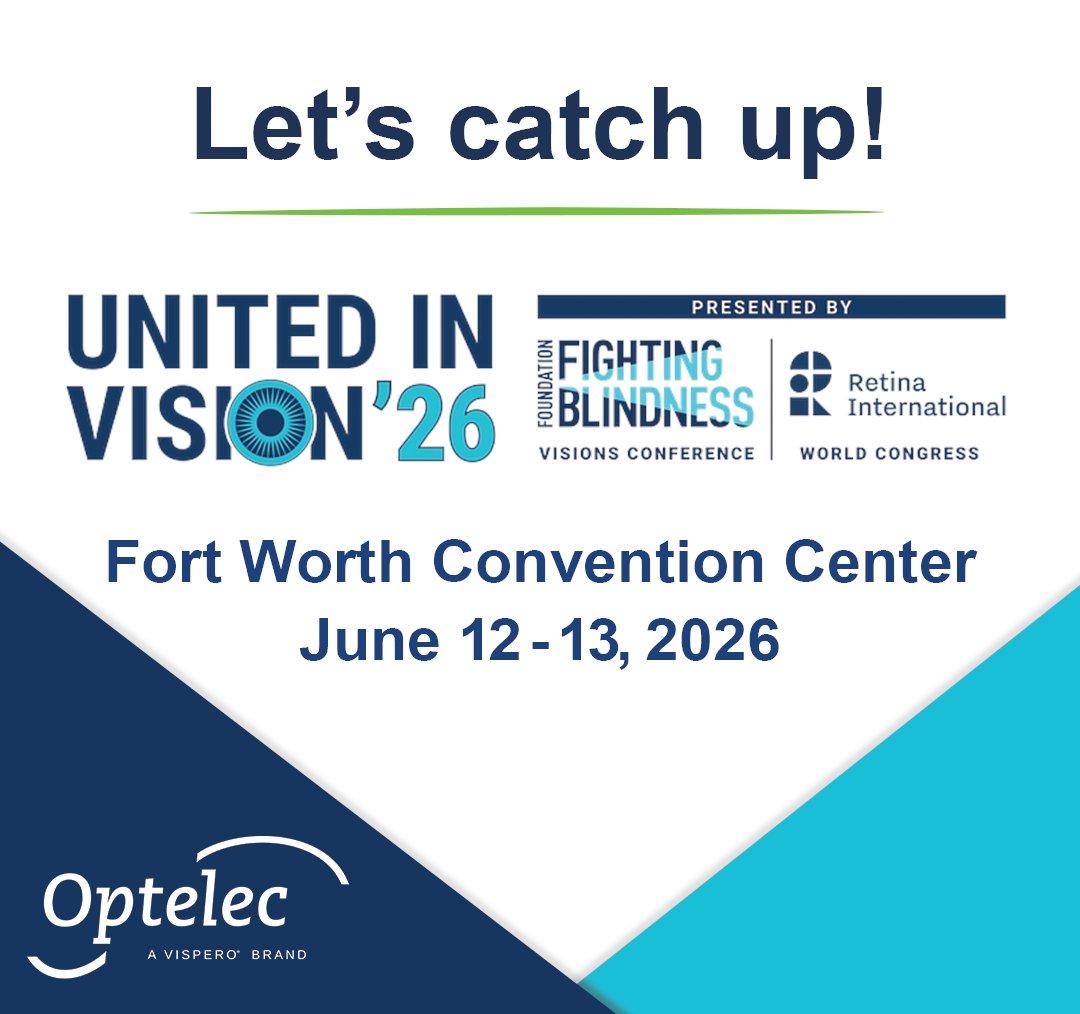Optelec's tweet photo. We're excited to participate in the upcoming VISIONS 2026: United in Vision Conference.

We’ll show you how our low-vision solutions promote independence!

Learn more: VISIONS 2026: https://t.co/XJOpgS5BwH

#Visions2026 #LowVision #Optelec https://t.co/1pOpKMZnSh