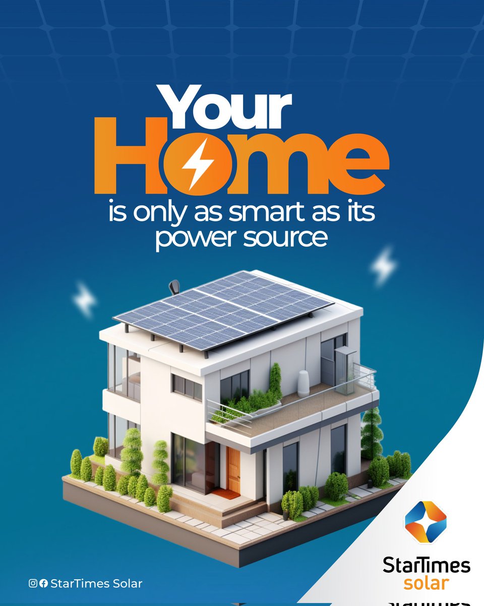 StarTimesSolar's tweet photo. The choice to make it SMART is dependent on the power source 

And that's what Startimes Solar is here for! 

Share with someone who needs to see this and send us a DM😃

Power Your Life! 

#solarsolutions 
#solar
#startimessolar https://t.co/wjhpEOB9Cz