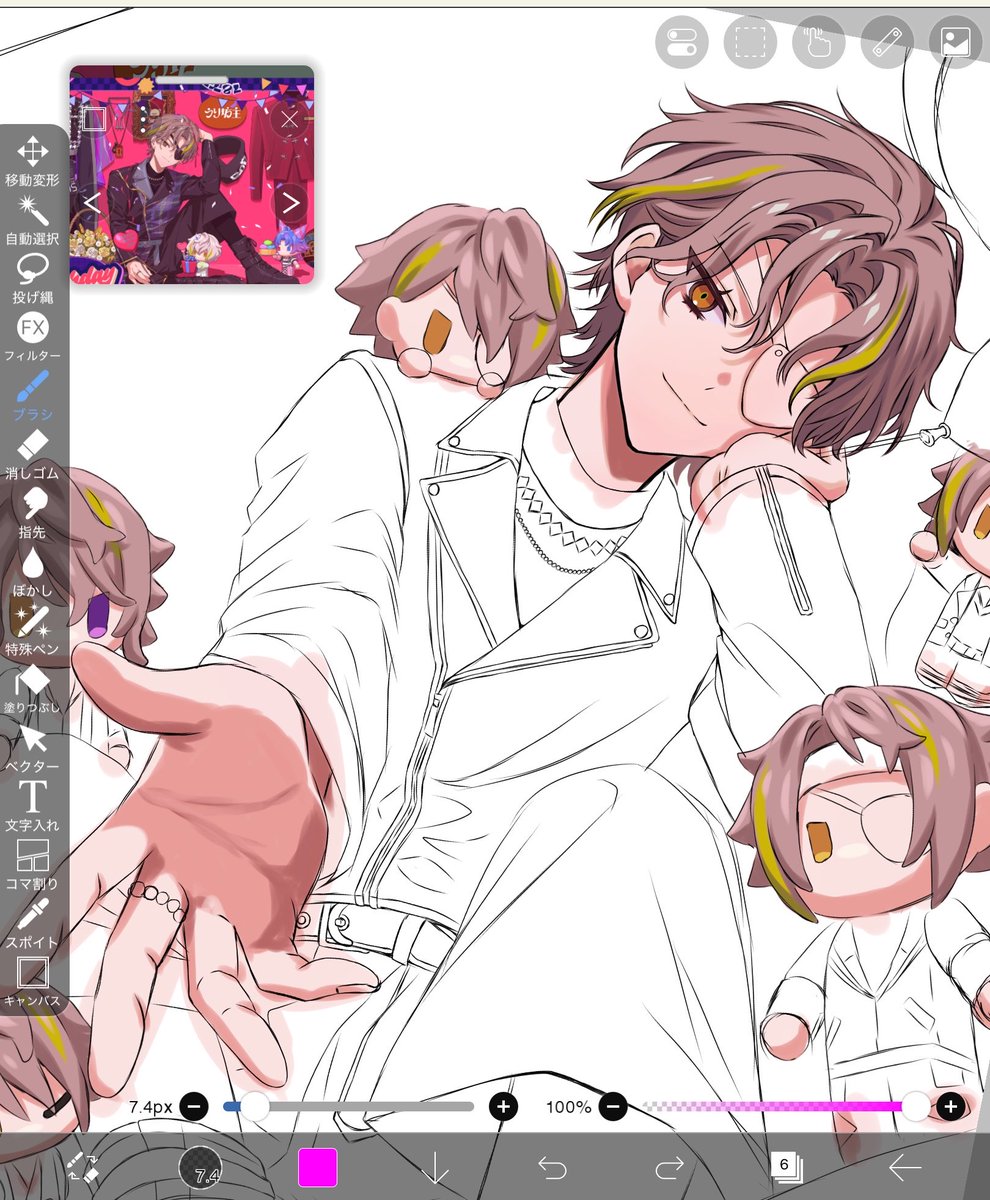 AtqXvrz's tweet photo. 予定つめつめすぎて⋯生誕イラストギリギリですが頑張ってます😭👍🏻 https://t.co/Ll53fsqYRj