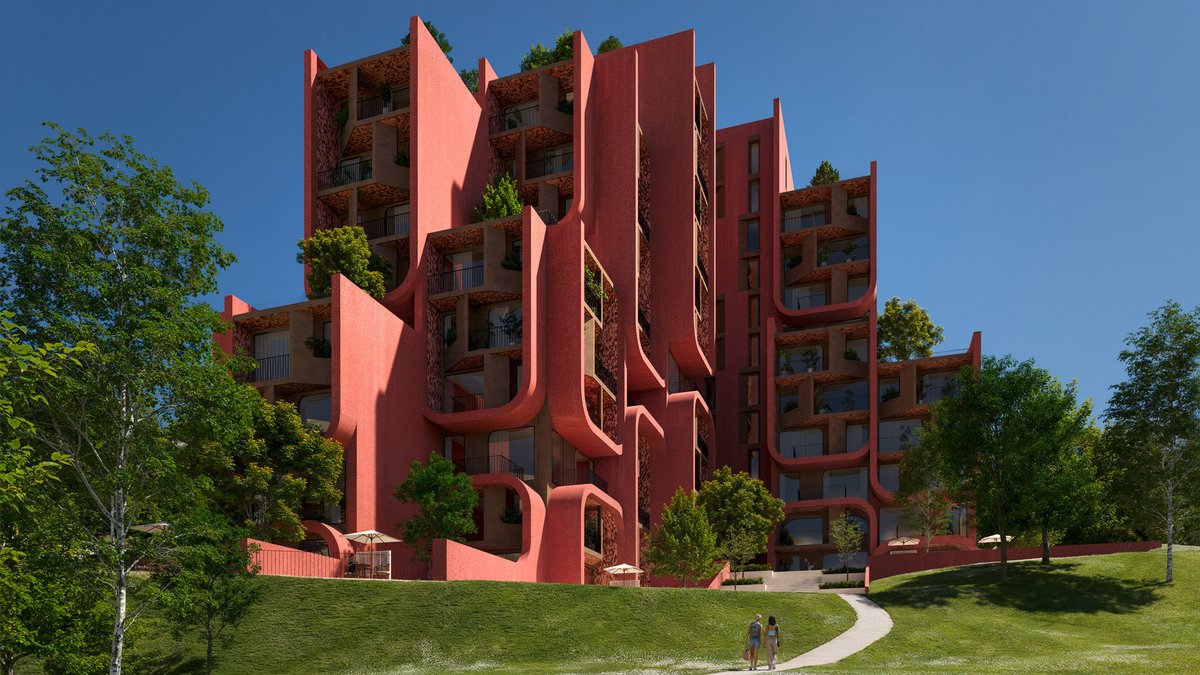dezeen's tweet photo. Overhanging balconies to unite Albanian housing blocks by Zaha Hadid Architects:
https://t.co/aMiy2Q04NP https://t.co/SKXftdp2kB