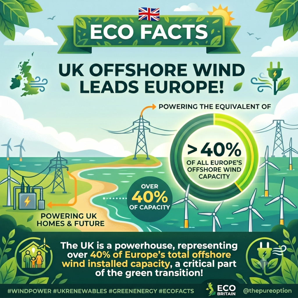 Thepureoption's tweet photo. 💨 THE UK IS BLOWING THE COMPETITION AWAY! 🇬🇧🌊

Ready for some incredible green news that you won't hear on the evening broadcast? Welcome to Eco Facts #11, &amp; this time we are talking about the sheer power of the British coastline!
#WindPower #UKRenewables #GreenEnergy #EcoFacts https://t.co/VJJzN6muoz