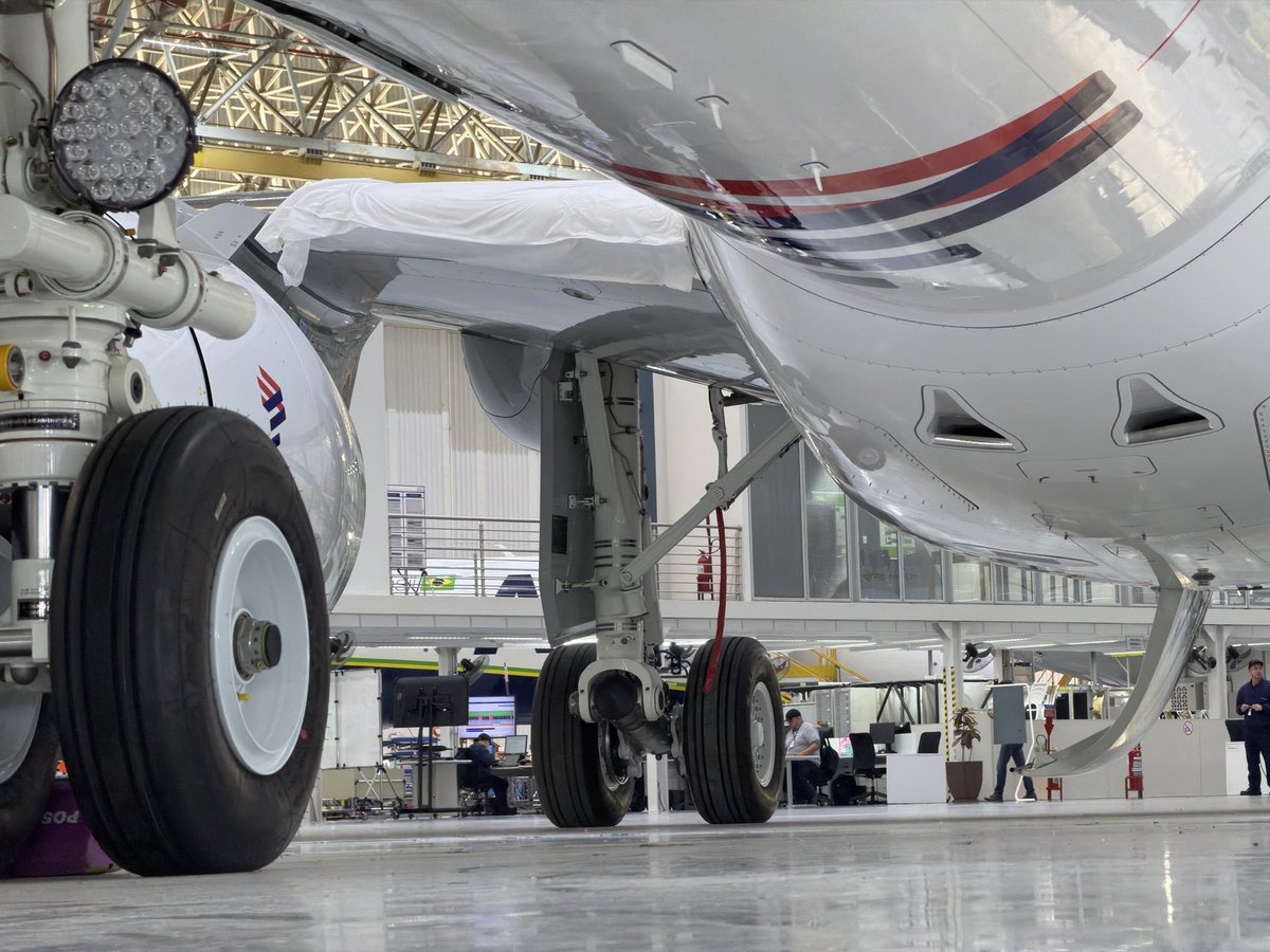 jonostrower's tweet photo. First LATAM E195-E2 here on Embraer’s final assembly line. https://t.co/PAGzM8vdDZ