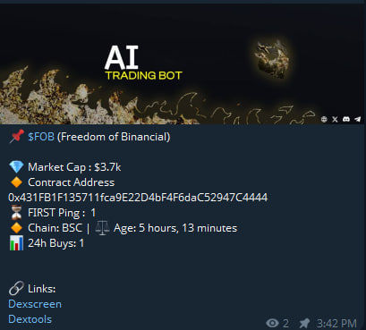 BSCAI_Bot's tweet photo. Here are a couple predictions from @BSCAI_Bot 

$FOB 3.7k to 1.05M ATH (283x)
$共建 38k to 5.32M ATH (140x)

Past results are not indictive of future returns https://t.co/k9rzwt8EbR
