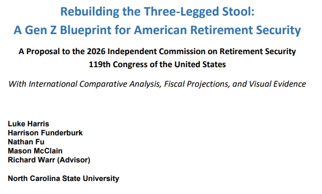 WISERwomen's tweet photo. Congratulations to the 2026 iOme Challenge winners from North Carolina State University! Read their winning essay, "Rebuilding the Three-Legged Stool: A Gen Z Blueprint for American Retirement Security." https://t.co/7vevcmnmZE https://t.co/oioZBEKBc7