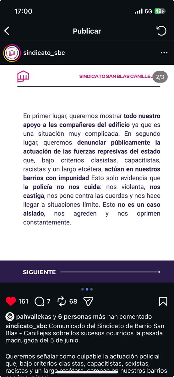 paratcha78's tweet photo. ‼️El Sindicato de Barrio de San Blas denuncia que el suicidio en uno de los bloques del sindicato se produjo tras cinco descargas de taser por parte de la policía. El vecino se tiró luego por la ventana. https://t.co/l39clec5r4