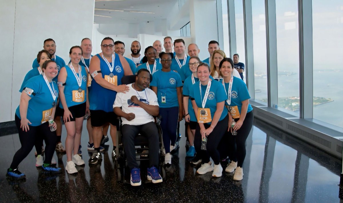 sbanypd's tweet photo. This year’s Tunnel to Towers Tower Climb brought Dalsh’s Dawgs together in honor of Detective Dalsh Veve (@NYPD67Pct).

SBA Recording Secretary William Morrissey joined the team for the 104-story climb at One World Trade Center, standing alongside others who came out to support Detective Veve, his family, and the mission of Tunnel to Towers.

A meaningful day and a powerful show of support for Detective Veve and his family.

#TunnelToTowers #NeverForget
