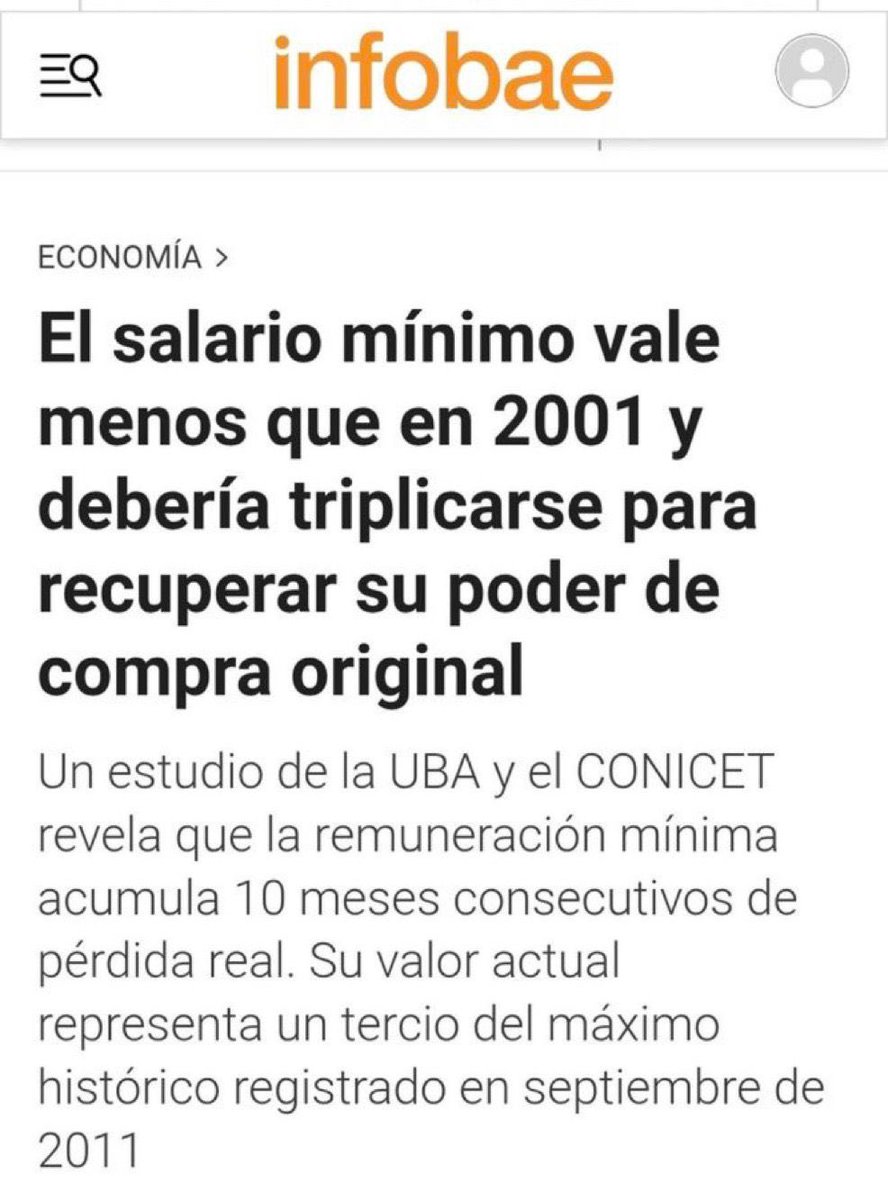 RoyCortinaOk's tweet photo. ¿En qué país vivís, Milei?

Porque en la Argentina real el salario mínimo tiene menos poder de compra que en 2001. Mientras vos festejás índices de la macroeconomía, los trabajadores, las PyMEs y los comercios hacen malabares para poder llegar a fin de mes. https://t.co/eDRwRRenwT