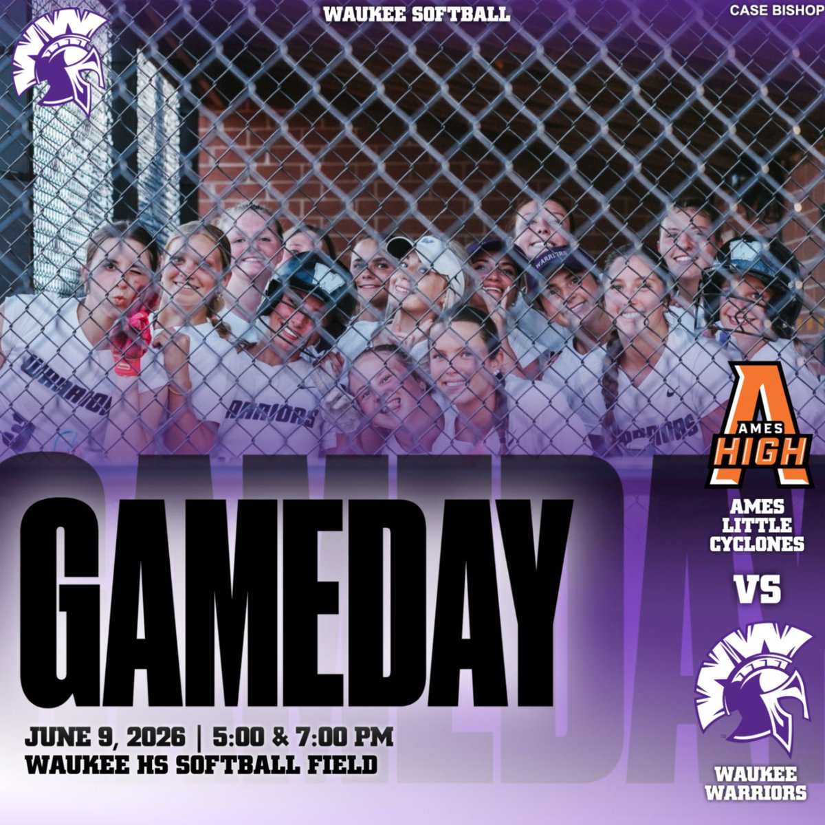 waukee_warriors's tweet photo. Game Day!!! Waukee softball hosts Ames today for a doubleheader! 🥎
📍Waukee HS Softball Field
🕔 5:00 PM - Game 1
🎟️ Tickets: Vanco Events
💳 Card Only
📺 Waukee Fan Hudl
#GoWarriors https://t.co/pQOLzVGu22