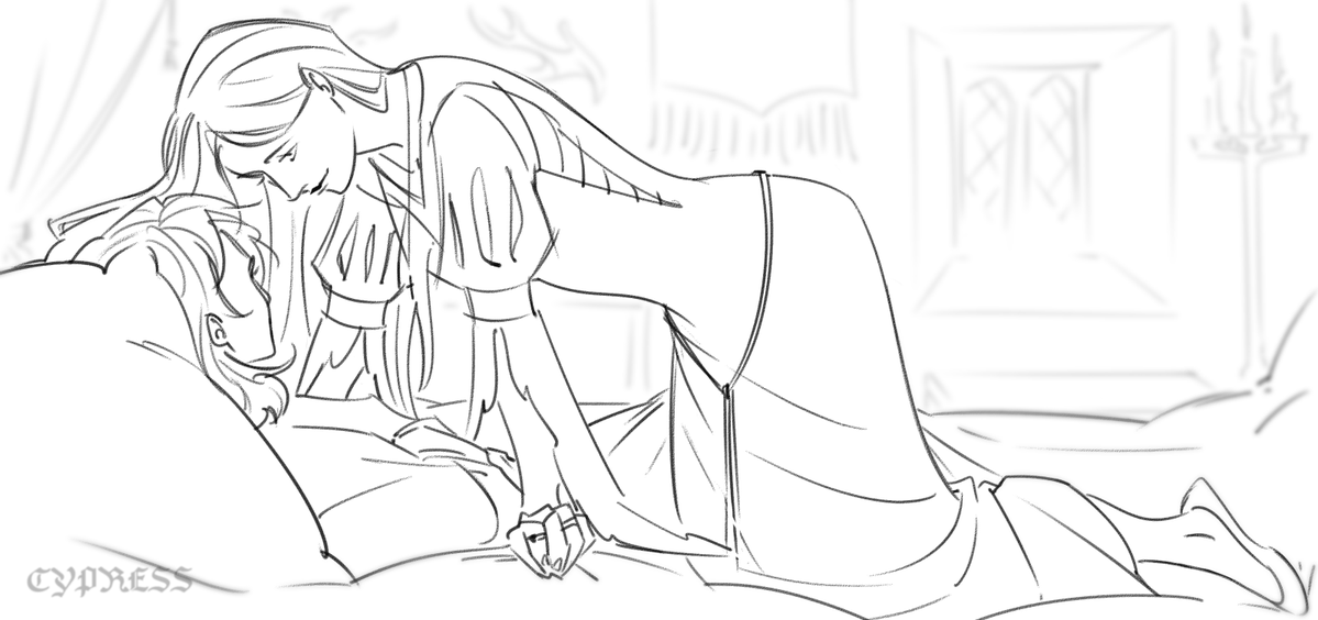 cypress_esss's tweet photo. slowly bullying myself into posting all the sketches i hide in my art folders 

fem!#hansry #kcd2 #kcd https://t.co/jgpbNSo8iU