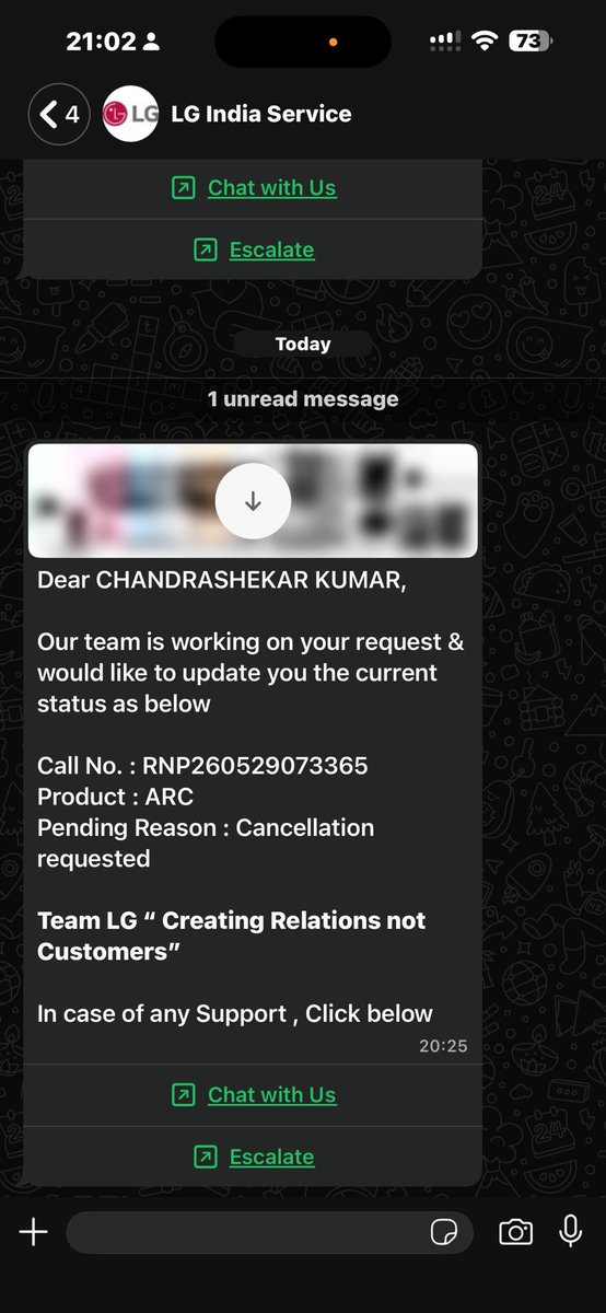 deepashekar1997's tweet photo. @LGIndia So I finally received a call from someone at LG. He asked me what the issue was. After I explained the issue, he said he would call me back in 20 minutes. That was a few hours ago.   I just received the attached SMS. Very confused. https://t.co/gYqRQl0K17