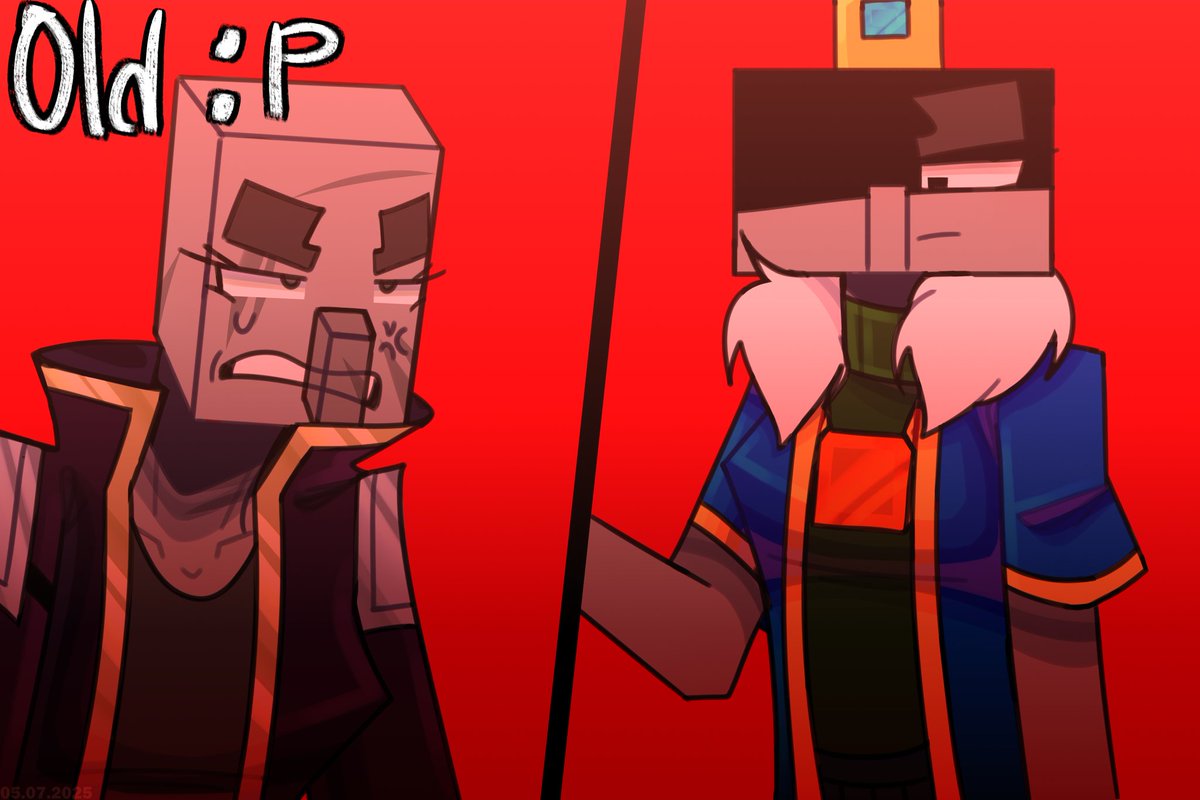 dozynu098's tweet photo. I redrew last year's art of fem Thord and fem Archie👀
#MinecraftDungeons #illager https://t.co/GvXzOUJrRz