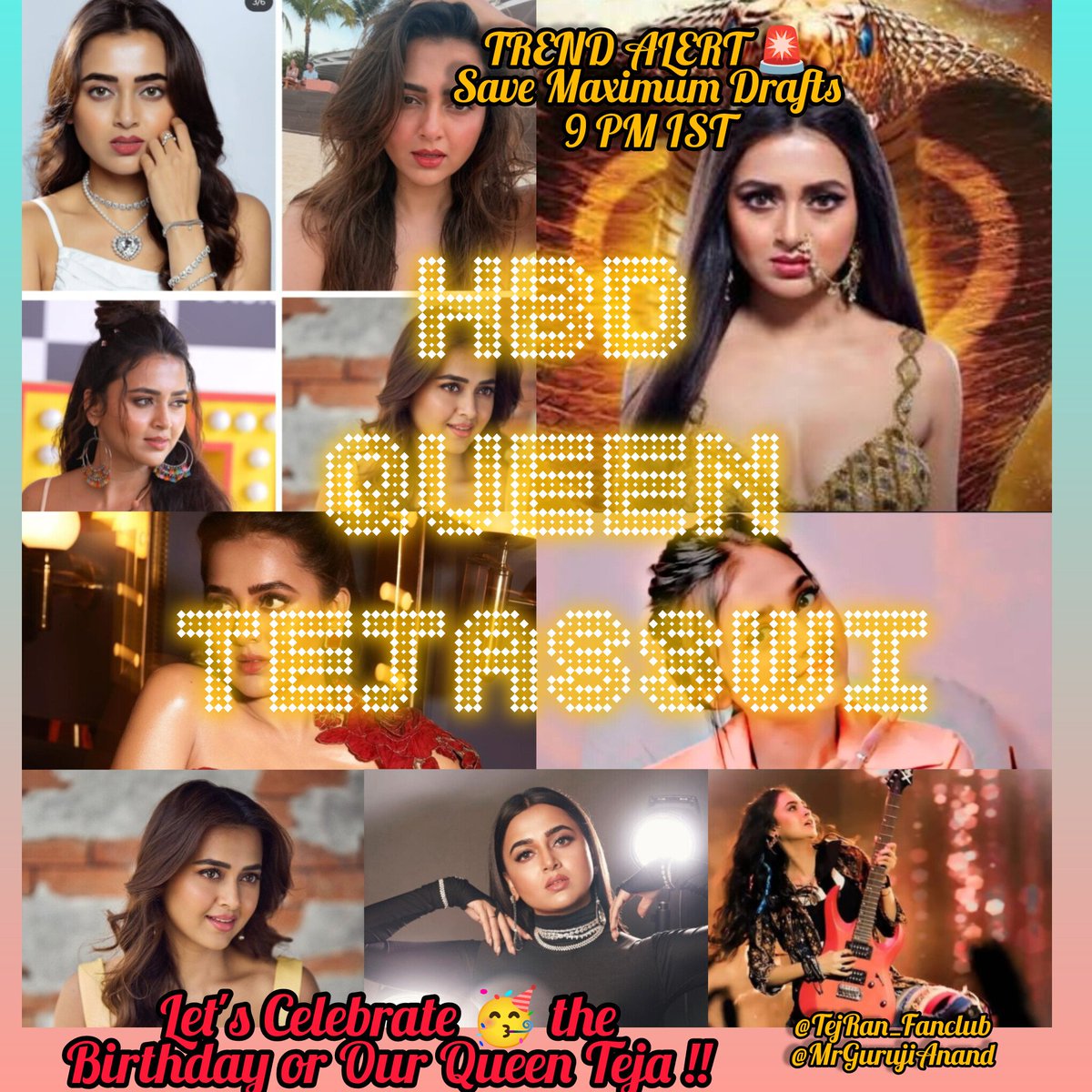 Tejran_Fanclub's tweet photo. From memorable roles on screen to winning major reality shows and building a strong connection with millions of fans, you continue to set new benchmarks with every achievement.

Let the Birthday celebration of @itsmetejasswi galore !

Start posting with  tag 
HBD QUEEN TEJASSWI https://t.co/OJpXht0kXK
