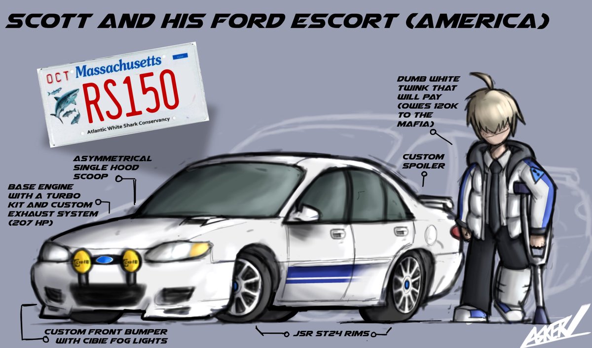 Askerleaves0034's tweet photo. Here’s Tyrese’s friend and co-driver, Scott; a Rally Fan and the amateur boy racer out of the two + a Tyrese remaster
#carart #ocart https://t.co/ET2wncyj4v