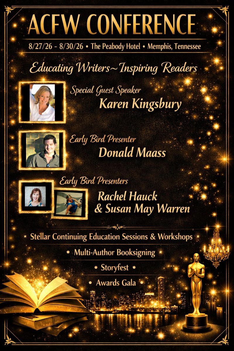 diannmills's tweet photo. Have you registered for the ACFW National Conference? @ACFWTweets #writingconference #writingcommunity https://t.co/b1hzLkHPmw https://t.co/B373r3L9U5