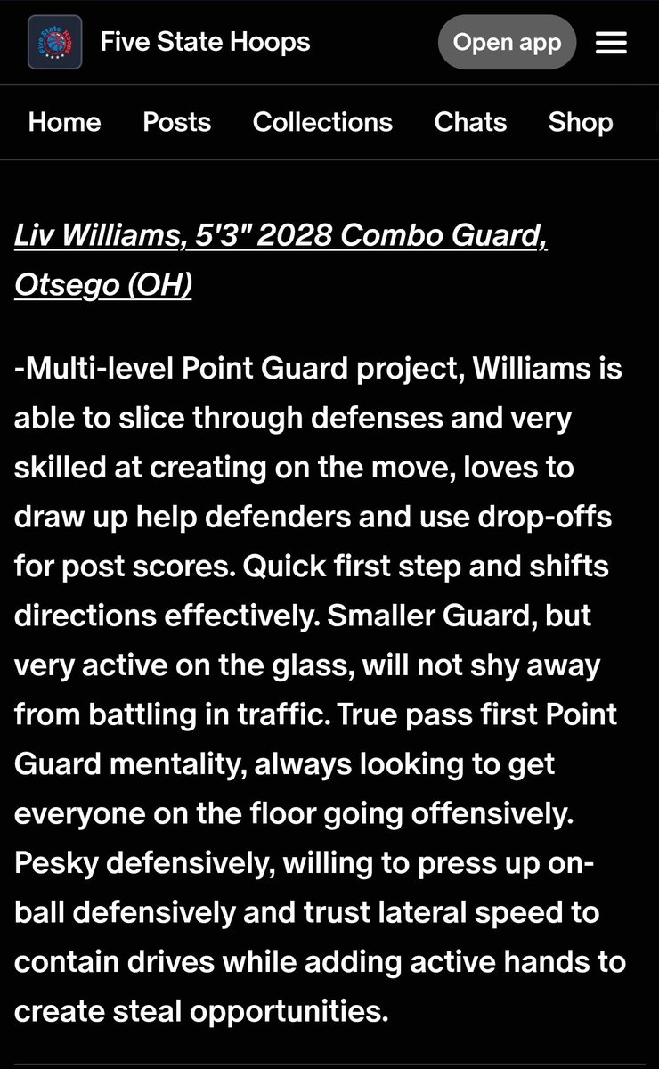 LivWilliams_28's tweet photo. Thank you for the write up, Coach Thompson! @FiveStateHoops  I will definitely continue to work! https://t.co/Etw0Gkge5q