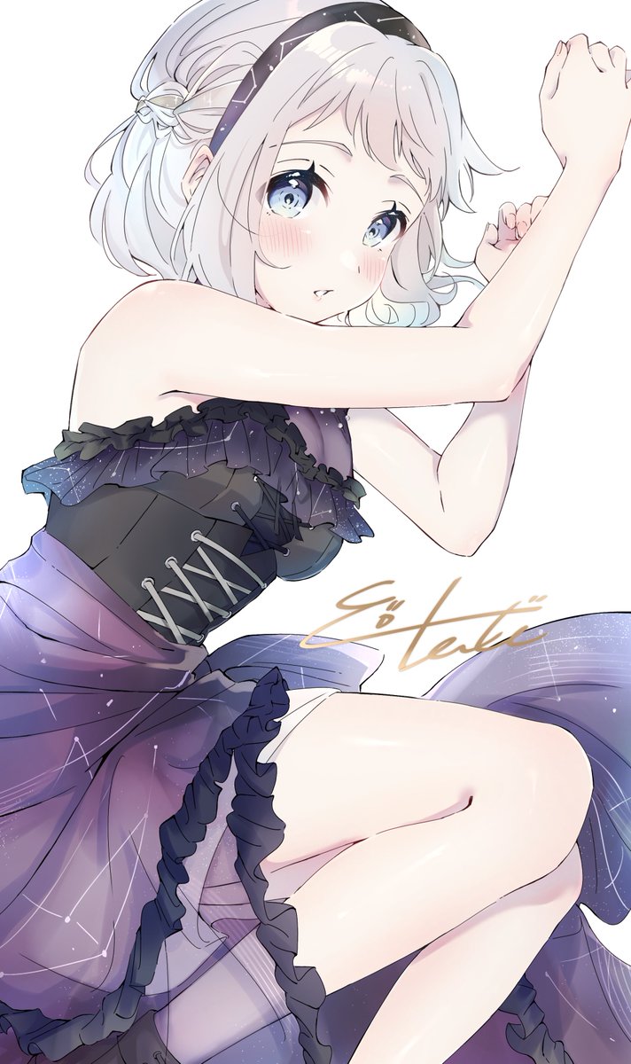 D04te2cute's tweet photo. セブンイレブンの描き下ろし衣装のリーリヤのアクスタ出そうで嬉しいの絵です https://t.co/3QESqvzt0u