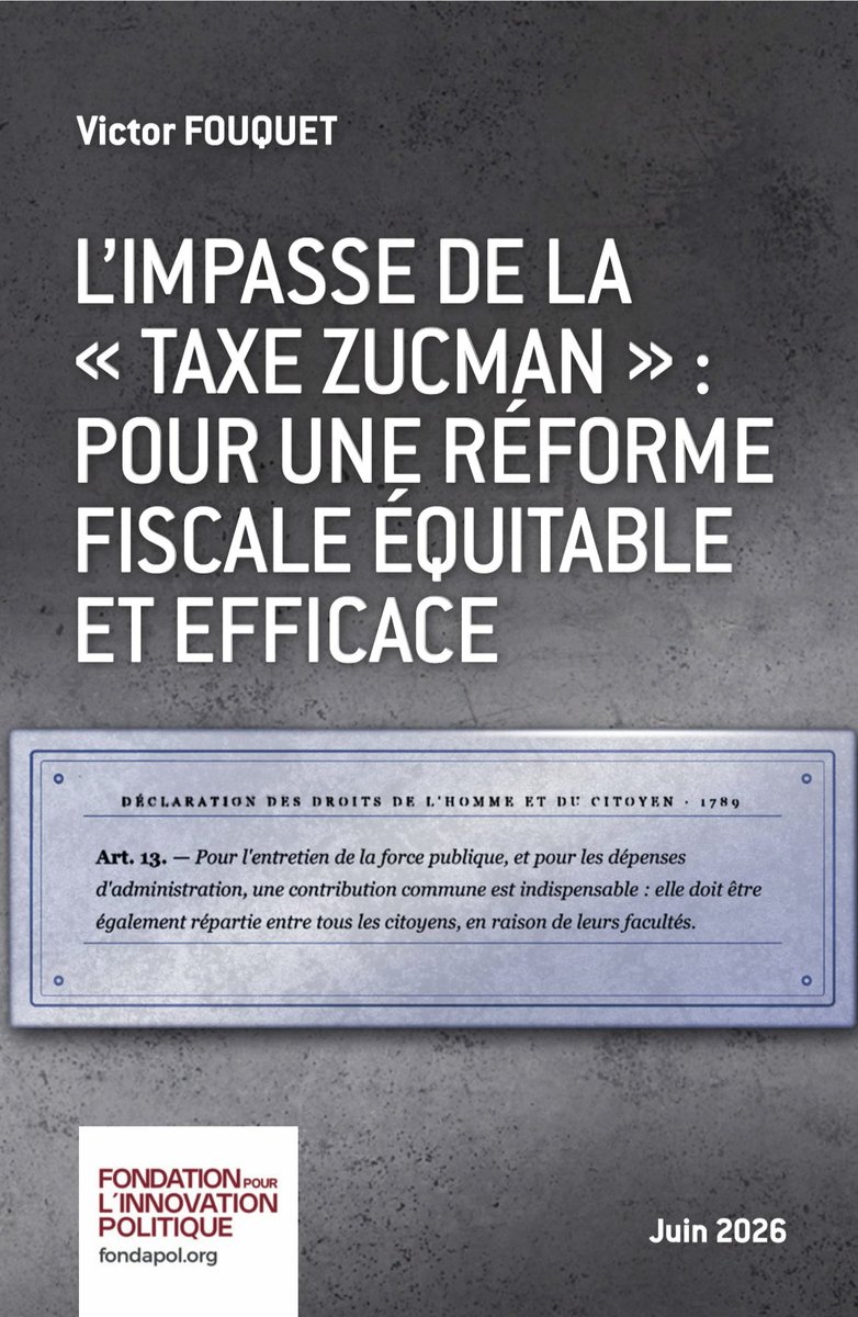 FouquetVictor's tweet photo. Parution de mon autre étude pour la @Fondapol consacrée cette fois-ci à la « taxe Zucman », proposition d’impôt plancher sur la fortune prenant la forme d’une contribution différentielle de 2 % sur les patrimoines de plus de 100 M€, après prise en compte de montants déjà acquittés au titre de divers impôts.

L’étude récuse à la fois le diagnostic et la méthodologie de Gabriel Zucman : loin d’être « régressif », le système socio-fiscal français est au contraire puissamment progressif et redistributif. 

La « régressivité » pointée par Gabriel Zucman repose sur une méthodologie biaisée aux deux extrémités : 
– Pour les plus « pauvres », il intègre les transferts sociaux reçus au numérateur du taux d’imposition (comme revenus imposables) mais pas au dénominateur (comme revenus perçus). De sorte que plus un ménage bénéficie de prestations sociales, plus son taux d’imposition croît…
 – Pour les « ultra-riches », Gabriel Zucman substitue au revenu imposable au sens du droit fiscal un « revenu économique » incluant bénéfices non distribués et plus-values latentes non réalisées. Il confond la personne physique du contribuable avec la personne morale de l’entreprise, et assimile à un revenu disponible ce qui n'est qu'un enrichissement potentiel – susceptible de ne jamais se concrétiser.

L’étude récuse également la solution proposée. La « taxe Zucman » présente en effet tous les défauts du mauvais impôt :
– Un taux prohibitif au regard des revenus considérés juridiquement comme disponibles ;
– Une assiette étroite économiquement destructrice, notamment par l’inclusion inédite du patrimoine professionnel ;
– Un rendement budgétaire surestimé, et d’autant plus fragile qu’il est extrêmement sensible au risque d’exil.

L’étude insiste à cet égard sur la très grande fragilité constitutionnelle de la « taxe Zucman » et sur les lourds dégâts économiques qu’elle ne manquerait pas d’engendrer.

La « taxe Zucman » n’en a pas moins un mérite : attirer l’attention sur l’asymétrie existante entre, d’une part, les milliardaires qui peuvent recourir à des holdings patrimoniales et réinvestir leur capital sans payer d’impôt sur le revenu, et, d’autre part, les investisseurs ordinaires qui supportent pleinement l’impôt sur les revenus du capital, y compris lorsqu’ils sont immédiatement réinvestis.

Il est toutefois possible de restaurer l’équité entre actionnaires – petits et grands – sans punir l’investissement productif ni pénaliser la croissance économique. Parmi d’autres pistes de réforme, l’étude milite ainsi pour une réforme « par le haut », consistant à donner à tous les investisseurs la possibilité de bénéficier d’avantages comparables à ceux de la holding, en réformant l’actuelle imposition des revenus du capital (idée que nous avons déjà exprimée dans @LesEchos avec @jbmichau).

Sommaire et lien vers l’étude : ⤵️
https://t.co/fVJ66fOJuW