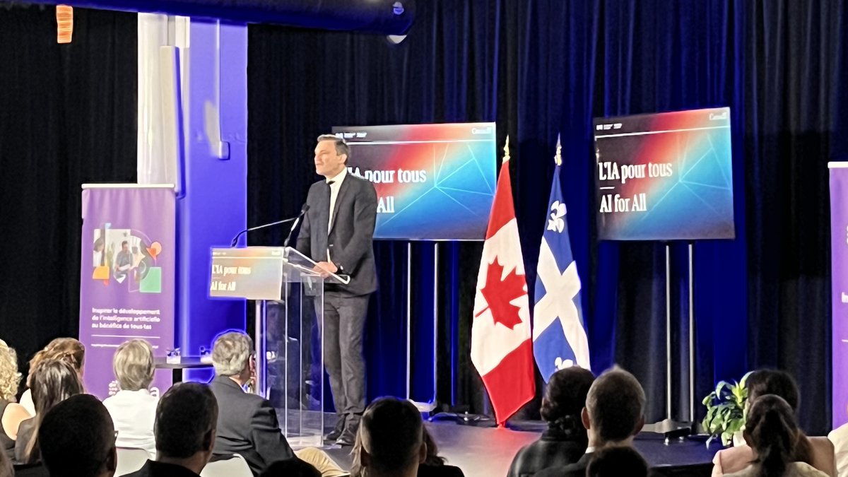 gabrielbmiller's tweet photo. It was great to attend last week's event in Montreal where Minister @EvanLSolomon shared perspectives on Canada's AI future.

As Canada moves from strategy to implementation, universities are ready to help develop talent, advance research and support responsible AI adoption.

//

J’ai été ravi d’assister à l’événement de la semaine dernière à Montréal, au cours duquel le ministre @EvanLSolomon a partagé ses perspectives sur l’avenir de l’intelligence artificielle (IA) au Canada.

Le Canada passe désormais de l’élaboration de stratégies à leur mise en œuvre, et les universités sont prêtes à jouer un rôle de premier plan dans la formation des talents, l’avancement de la recherche et l’adoption responsable de l’IA.