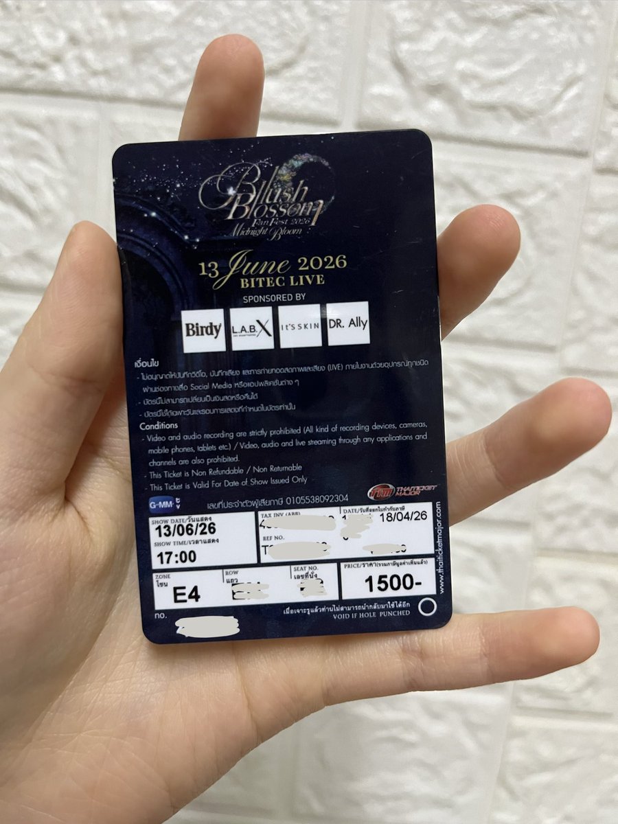 looovii_'s tweet photo. wts บัตร โซน E4
1890 รวมค่าประกัน+ค่าธรรมเนียม
นัดรับได้ค้าบ

#BBFanFest2026 https://t.co/RUUU70WjTi
