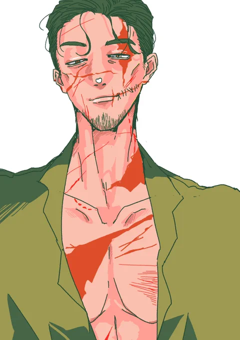 オールバックのスカーフェイス義眼男