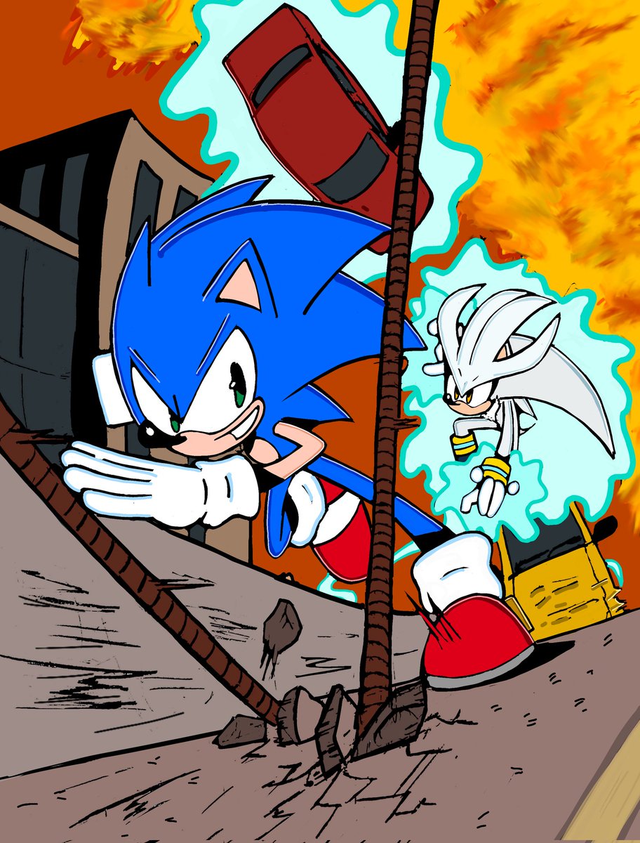 NotOctoY1's tweet photo. Sonic and Silver https://t.co/Fo8ktweyHN