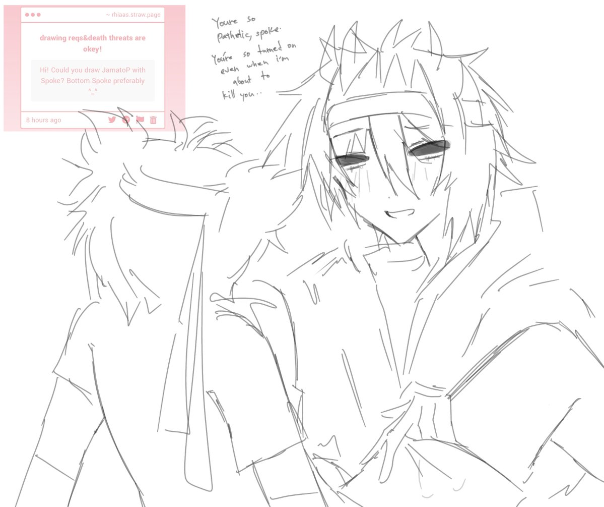 rhinorhiaa's tweet photo. bottum spoke jamato hello hello everyone im trying my bwst wit these requests oj support me :)no dick shown because im lazy https://t.co/NESUVO0yDX