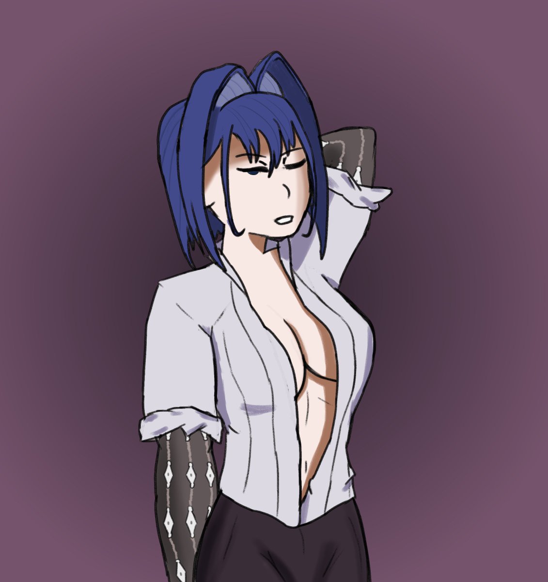 NudeBloom's tweet photo. I originally drew this one, but then realized that's not really something Ozen wears. But still wanted to colour it 
#kronillust https://t.co/bKMttJSmVd