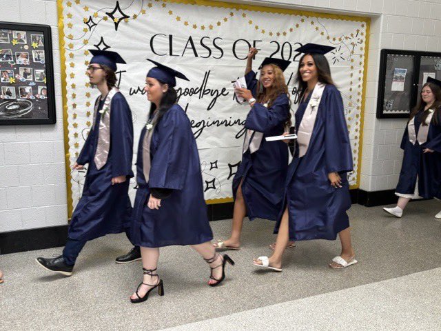 PMWestPanthers's tweet photo. West High School Class of 2026 - “I wave goodbye to the end of beginning” - as they take their final walk down the hallway as students - Congratulations! We are so proud of you! #WestPride🏔️🎓 *See all 128 of these photos on our Facebook page.* https://t.co/TjUBMvLT9j