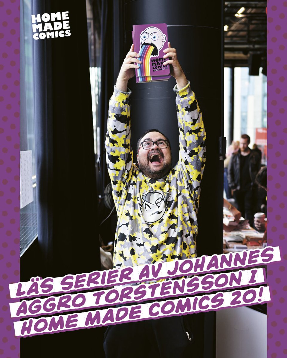 pogono's tweet photo. Den muntre Johannes Aggro Torstensson medverkar i det nya numret av Home Made Comics. Har du tur kan du köpa ett exemplar direkt av vederbörande, men annars finns boken att beställa i Home Made Comics’ butik. https://t.co/JnK2xYK3uy