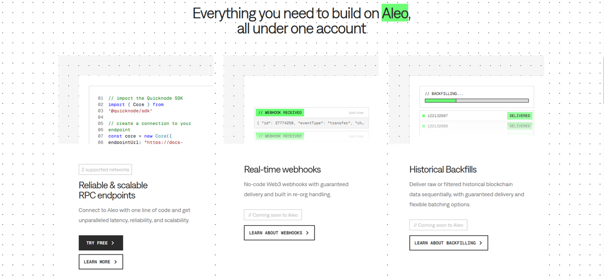 anapy__'s tweet photo. @QuickNode now supports @AleoHQ and this could become one of the most important steps for the growth of the Aleo ecosystem.

Why? Let's break it down. 🧵👇 https://t.co/VQtpmI5bw3