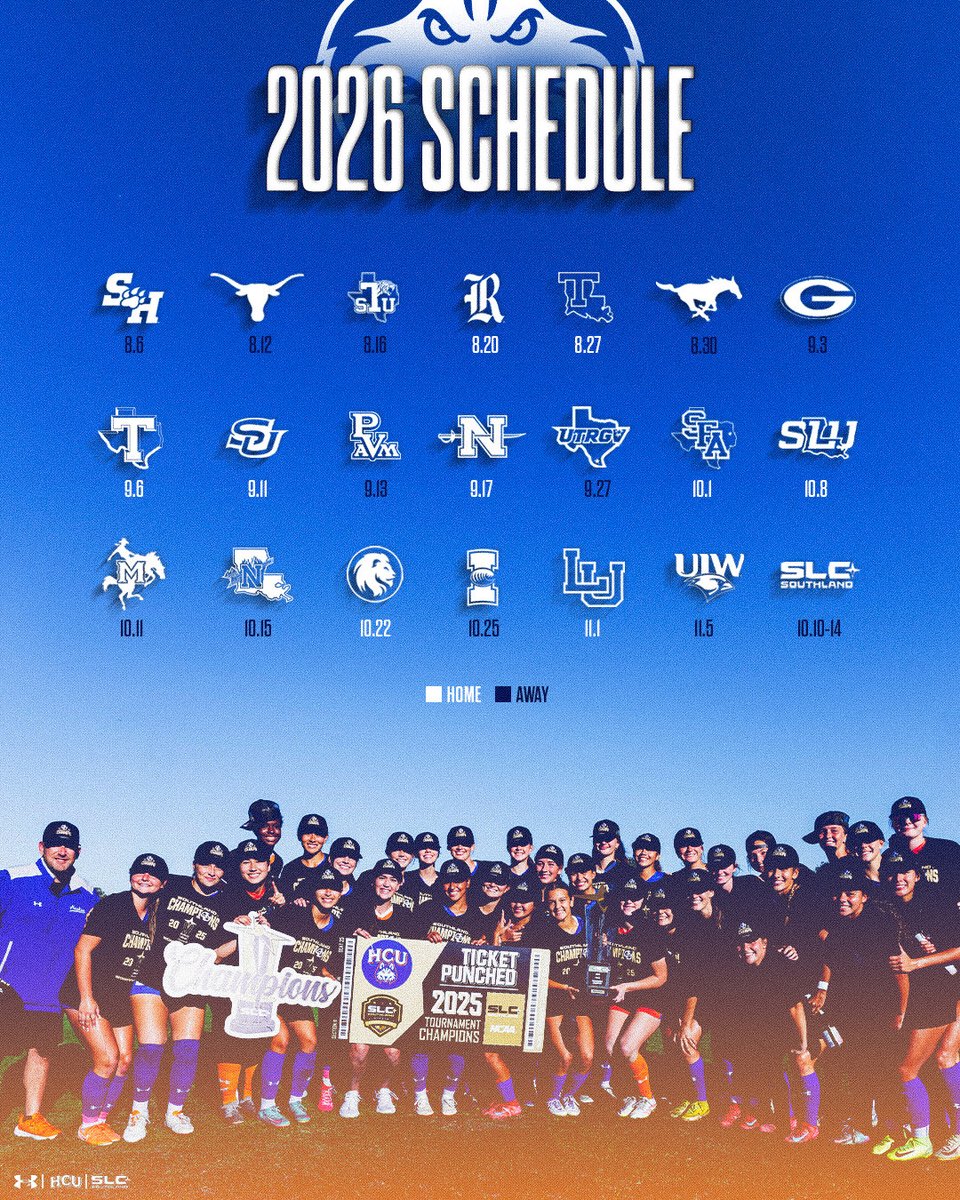 HCUWSoccer's tweet photo. Our 2026 schedule is here🗓️🔒!!! https://t.co/8e2WemxQ3E
