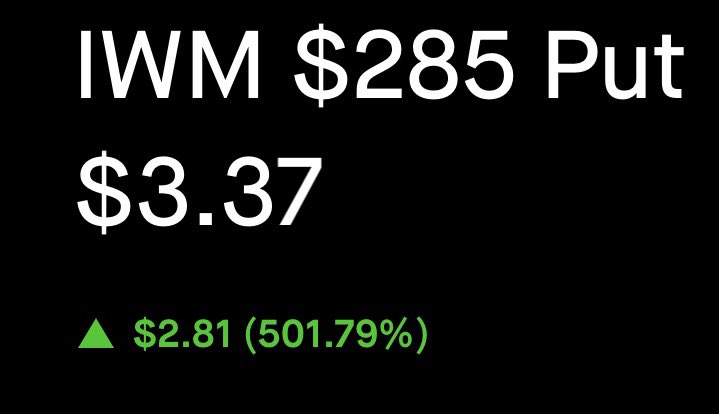 MTdepak's tweet photo. $SPY 🏦🎯👇
$IWM 289p  1400%+ 🚀🚀🚀
$IWM 285p 500%+ Callout crashed 👇 https://t.co/Wg5cWWfAHz