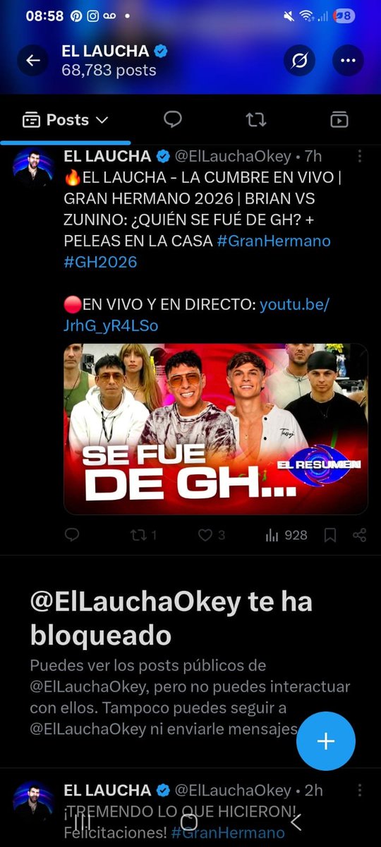 MissLestrangee's tweet photo. No entiendo como hay gente que NO SE BANQUE una crítica.
Claro en su Stream pedorro se hace el picante, pero le respondes algo y te bloquea.
JAJAJAJAJJAA ÉL JURA SER PERIODISTA. y solo es un Gordo ANTISHOW, q panquequea por tener seguidores.
En fin... LA HIPOCRESIA.
#GranHermano https://t.co/pS1e0yxKBP